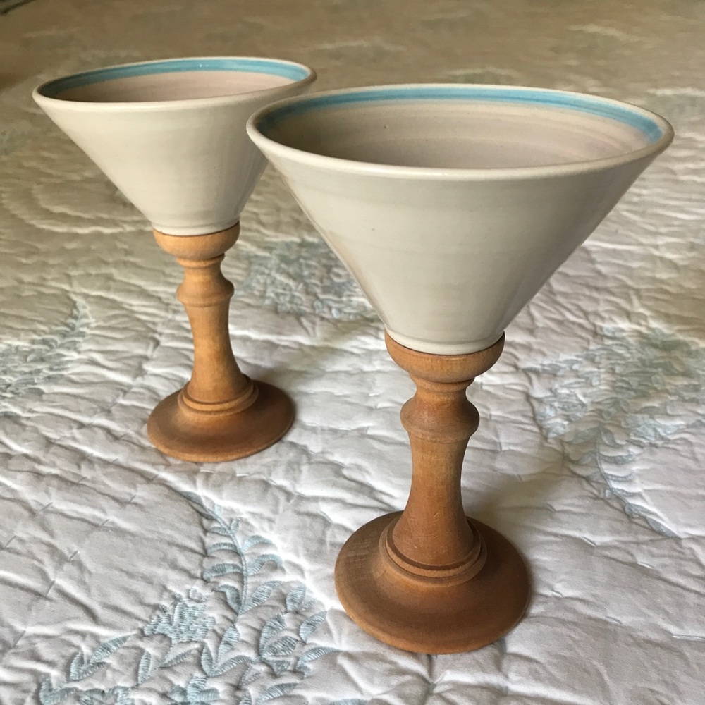 🍸 UNIQUE ceramic and wood martini vessels studio pottery